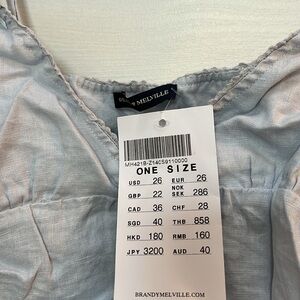 Brandy Melville spaghetti strap light blue top. NWT. Linen. Perfect for summer
